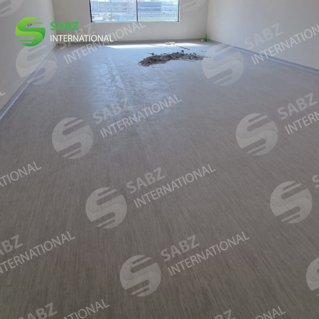 "Modern vinyl flooring in a hospital waiting area, offering comfort and ease of cleaning for visitors