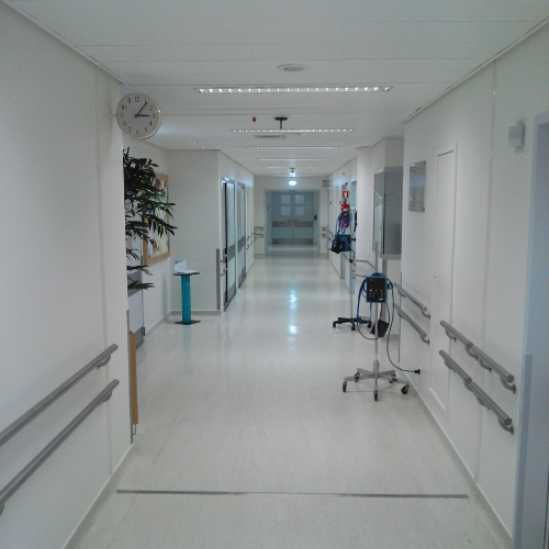Raised flooring used in Hospital