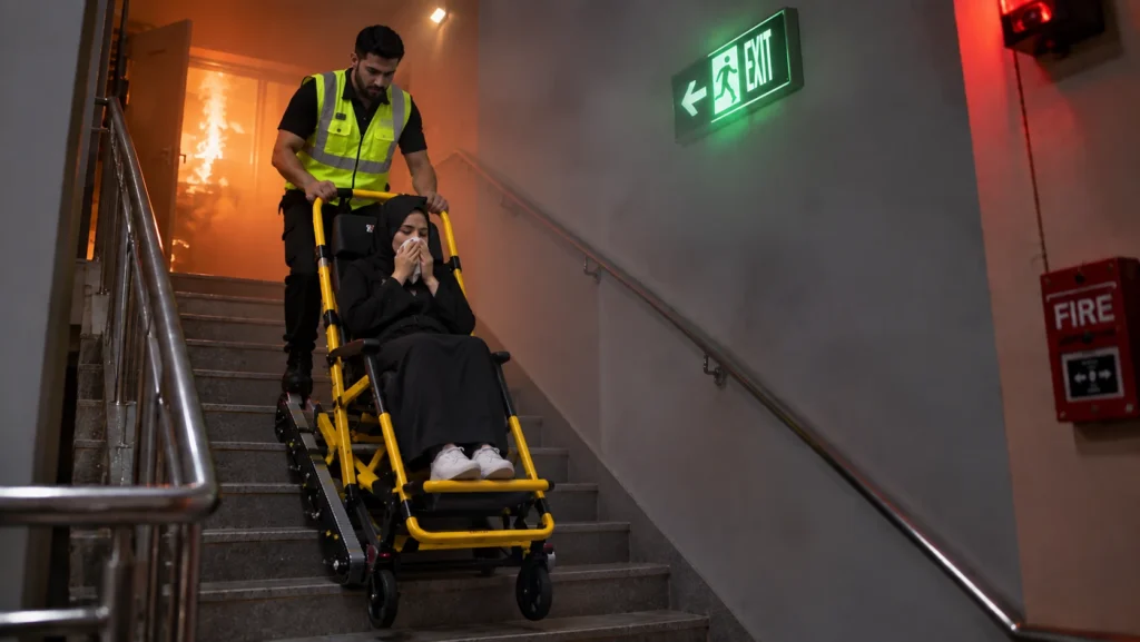 Smoky Stairwell Rescue Evacuation